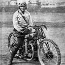 Nicolae Cristea Ionescu auf AJS Modell S10 - 500cc - OHC mit kleinem Speedway Tank