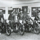 AJS Modell 34-10 Trophy 500cc OHC Norbert Krohmer sowie 34-10 TT Modell Fritz Jerger - Januar 1935/Stuttgart