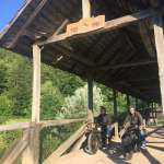Last weekend we did a great motorcyle tour in the Slovenian mountains, the wooden bridge was strong enough to carry us. Both bikes, the SB8 and the H8 in unrestored original condition.